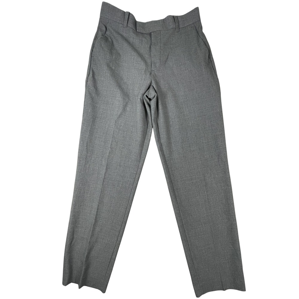 Calvin Klein Dress Pants Boys 18 Gray Regular Fit Flat Front Stretch Trousers